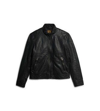 Superdry Racer Leather Jacket black