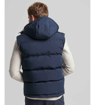 Superdry Quilted hooded waistcoat Everest navy