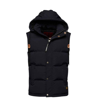 Superdry Quilted hooded waistcoat Everest navy