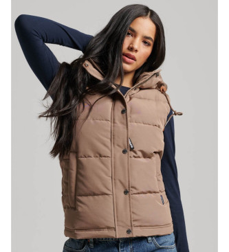 Superdry Gewatteerd vest met capuchon Everest bruin