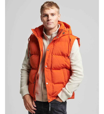 Superdry Quiltet vest med htte Everest orange