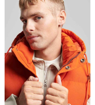 Superdry Quiltet vest med htte Everest orange