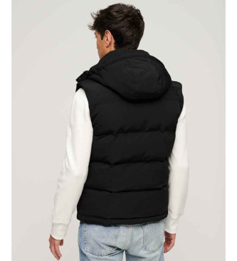 Superdry Gewatteerd vest met capuchon Everest zwart