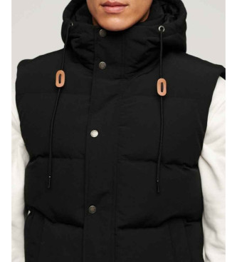 Superdry Gilet imbottito con cappuccio Everest Nero