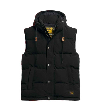 Superdry Gilet imbottito con cappuccio Everest Nero