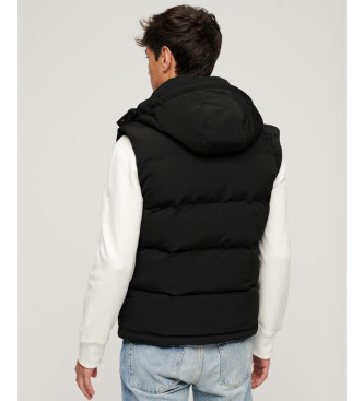 Superdry Chaleco Acolchado Con Capucha Everest negro