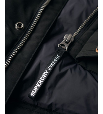 Superdry Gewatteerd vest met capuchon Everest zwart