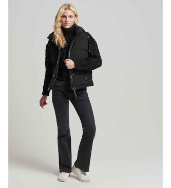 Superdry Quiltad vst med huva Everest svart