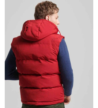 Superdry Hooded quilted waistcoat Everest red