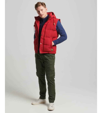 Superdry Hooded quilted waistcoat Everest red