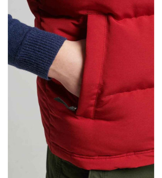 Superdry Gilet imbottito con cappuccio rosso Everest