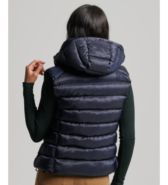 Superdry Quilted hooded waistcoat Fuji Navy