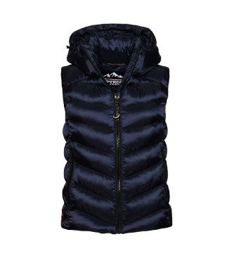 Superdry Quilted hooded waistcoat Fuji Navy