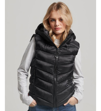 Superdry Fuji hooded quilted gilet black