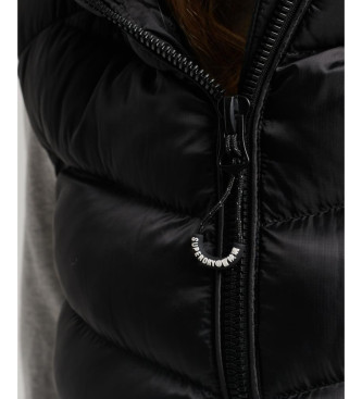 Superdry Fuji quiltet gilet med htte, sort