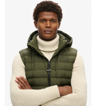 Superdry Fuji gewatteerd vest met capuchon groen