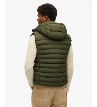 Superdry Fuji gewatteerd vest met capuchon groen