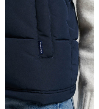 Superdry Faux fur quilted waistcoat Everest marine