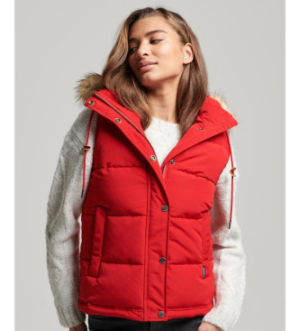 Superdry Colete acolchoado de pele sinttica Everest vermelho