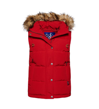 Superdry Gilet matelass en fausse fourrure rouge Everest