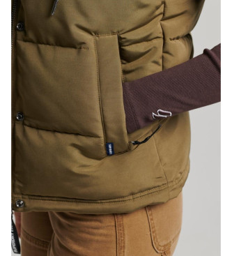 Superdry Gilet imbottito in pelliccia sintetica verde Everest