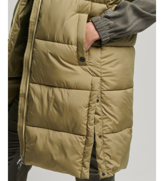 Superdry Lang quiltet vest grn