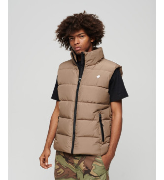 Superdry Gilet trapuntato sportivo marrone