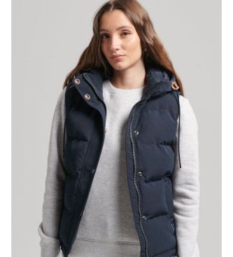 Superdry Colete com capuz Vintage Everest azul-marinho