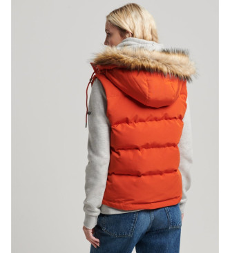 Superdry Synthetic fur waistcoat Everest orange