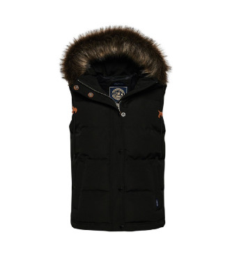 Superdry Synthetic fur waistcoat Everest black
