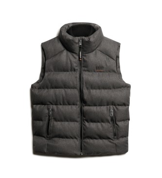 Superdry Gilet sportivo trapuntato in tweed grigio