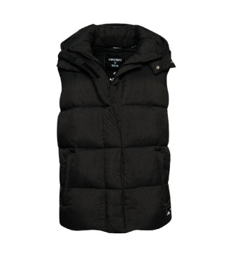 Superdry Ripstop hooded waistcoat long black