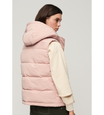 Superdry Everest Hooded Quilted Vest Pink