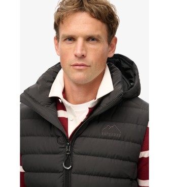 Superdry Fuji gewatteerd gilet met capuchon zwart