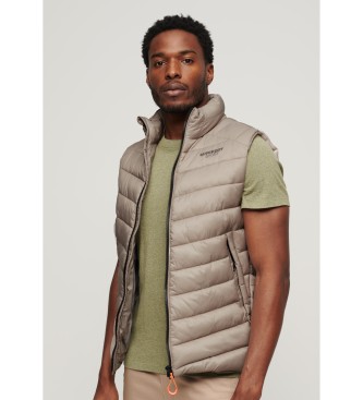 Superdry Hoodless quilted waistcoat Fuji grey