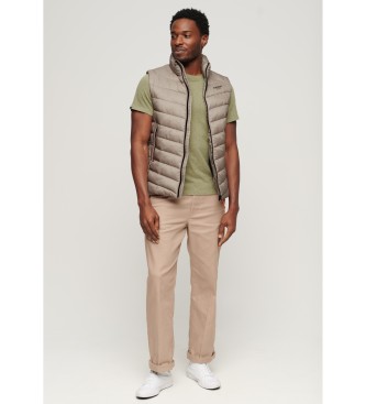 Superdry Hoodless quilted waistcoat Fuji grey