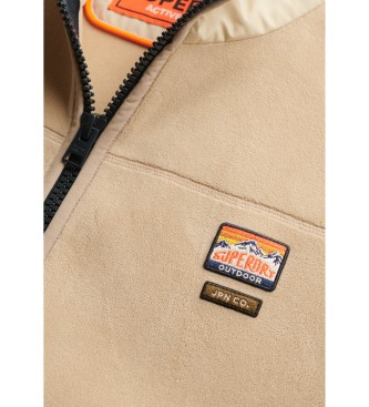 Superdry Kamizelka z podszewką z polaru Active beżowa