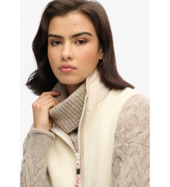Superdry Gilet foderato in pile bianco attivo