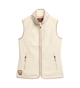 Superdry Gilet foderato in pile bianco attivo