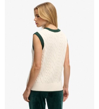 Superdry Colete Heritage branco sujo