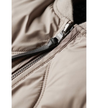 Superdry Colete comprido com forro Studios bege