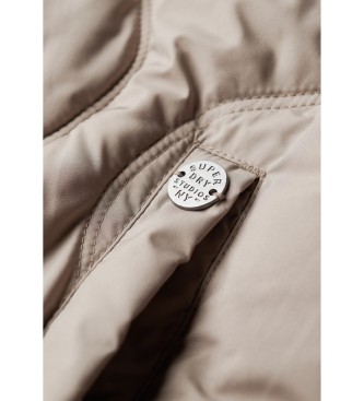 Superdry Colete comprido com forro Studios bege