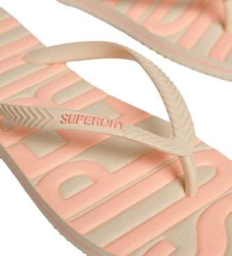 Superdry Flip-flops med logotyp Logotyp beige