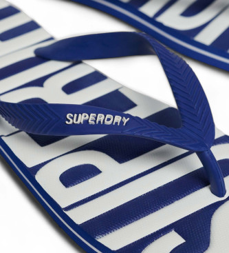 Superdry Teenslippers met logo Vintage Logo blauw