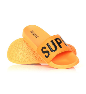 Superdry Klapki Core Vegan Pool Slide pomarańczowe