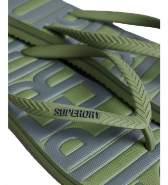 Superdry Vegan flip flops with Vintage Logo green logo