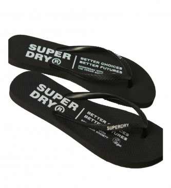 Superdry Black vegan flip flops