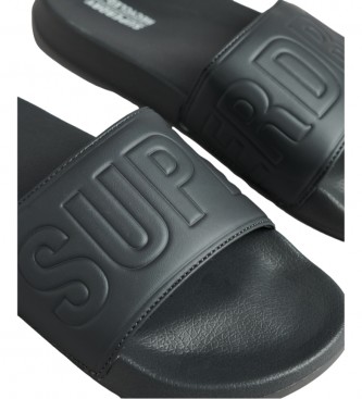 Superdry Code Core grey pool flip flops 