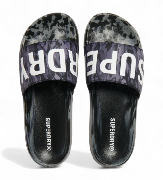 Superdry Badtofflor med kamouflagemnster Core grey