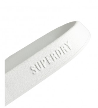Superdry Chanclas de piscina con logotipo Code blanco